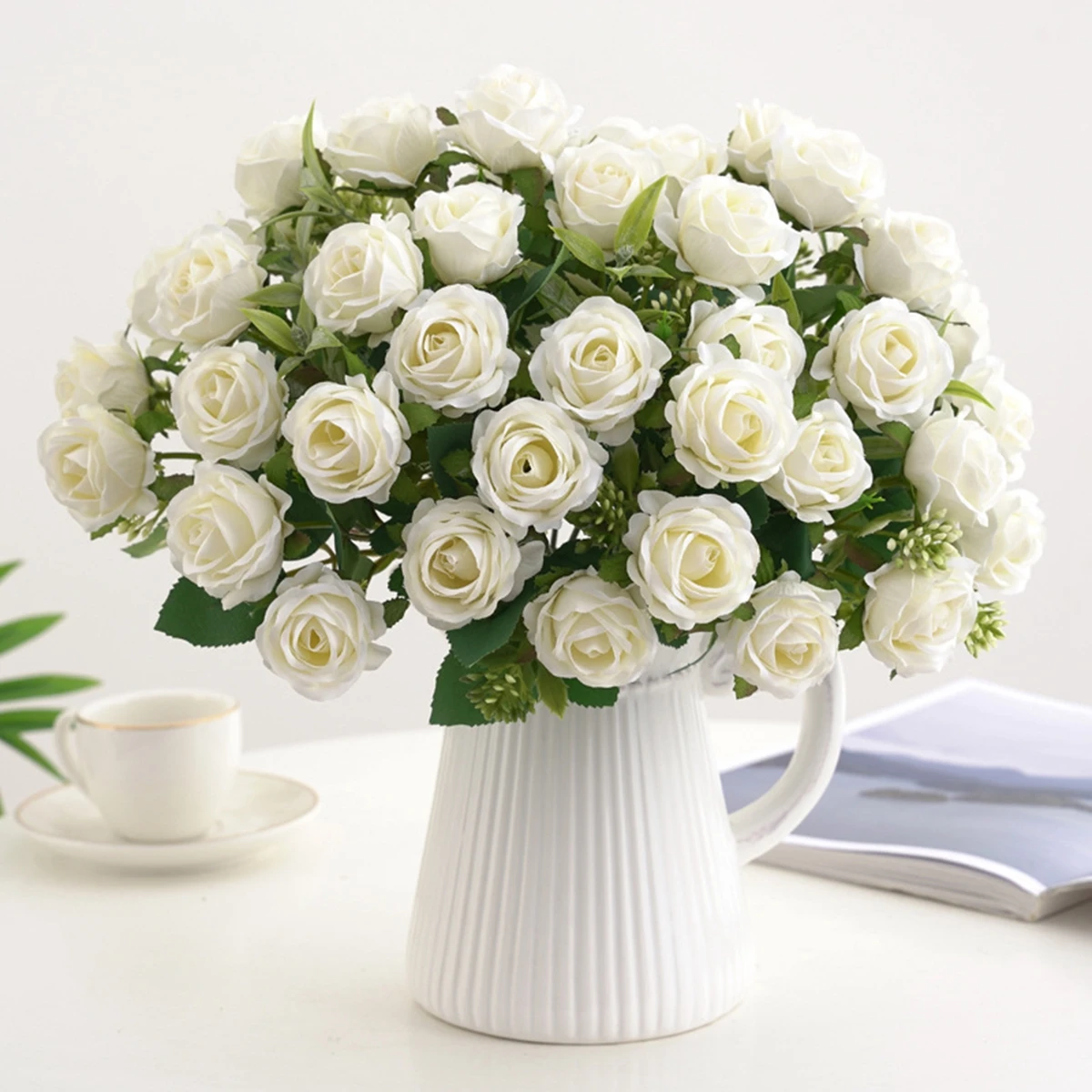 10 Köpfe künstliche Blumen Scrap booking Seiden rosen Weihnachten Hochzeits feier Blumenstrauß Haushalts produkte Vasen für die Heim dekoration