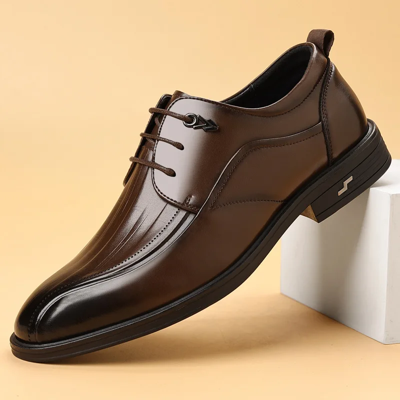 

Men's leather shoes, business formal shoes, casual, comfortable and breathable British wedding shoes, dress shoes