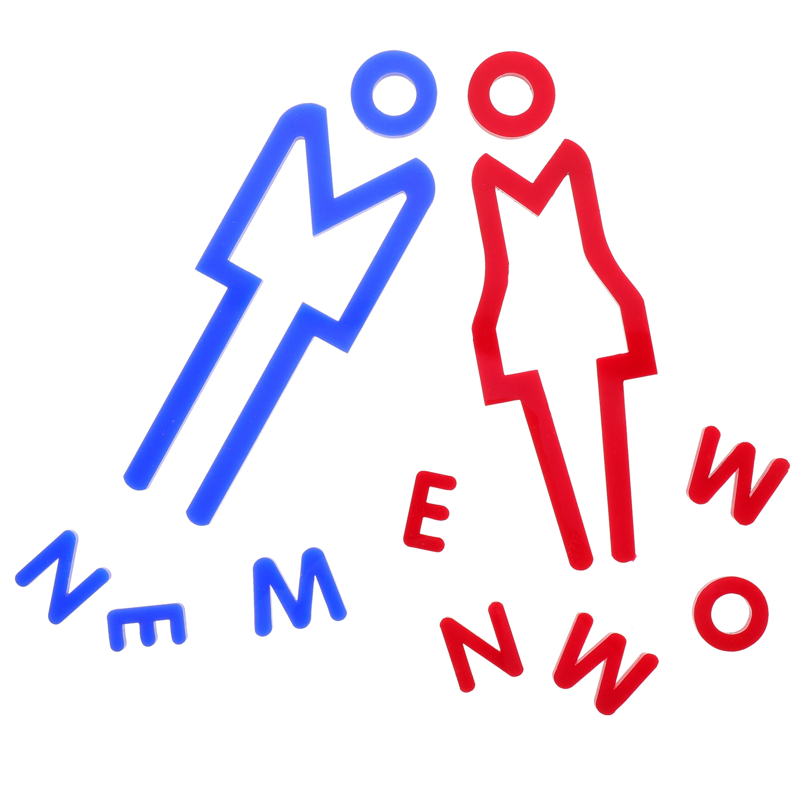 2 قطعة علامة الحمام الاكريليك لوحة تحديد المرحاض لباب الحمام علامات الحمام للأعمال ملصق التوجيه المثبت على الحائط