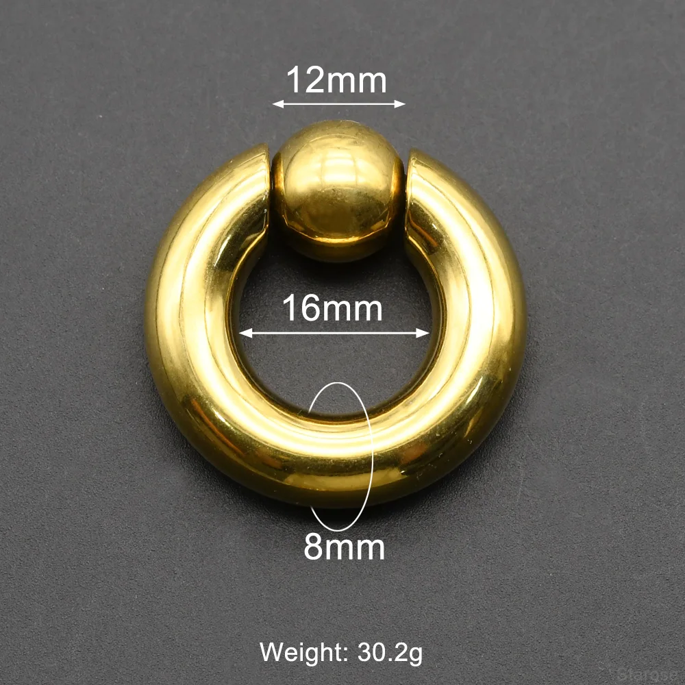 Large Gauges Stainless Steel Captive Spring Bead Rings, 1Pc