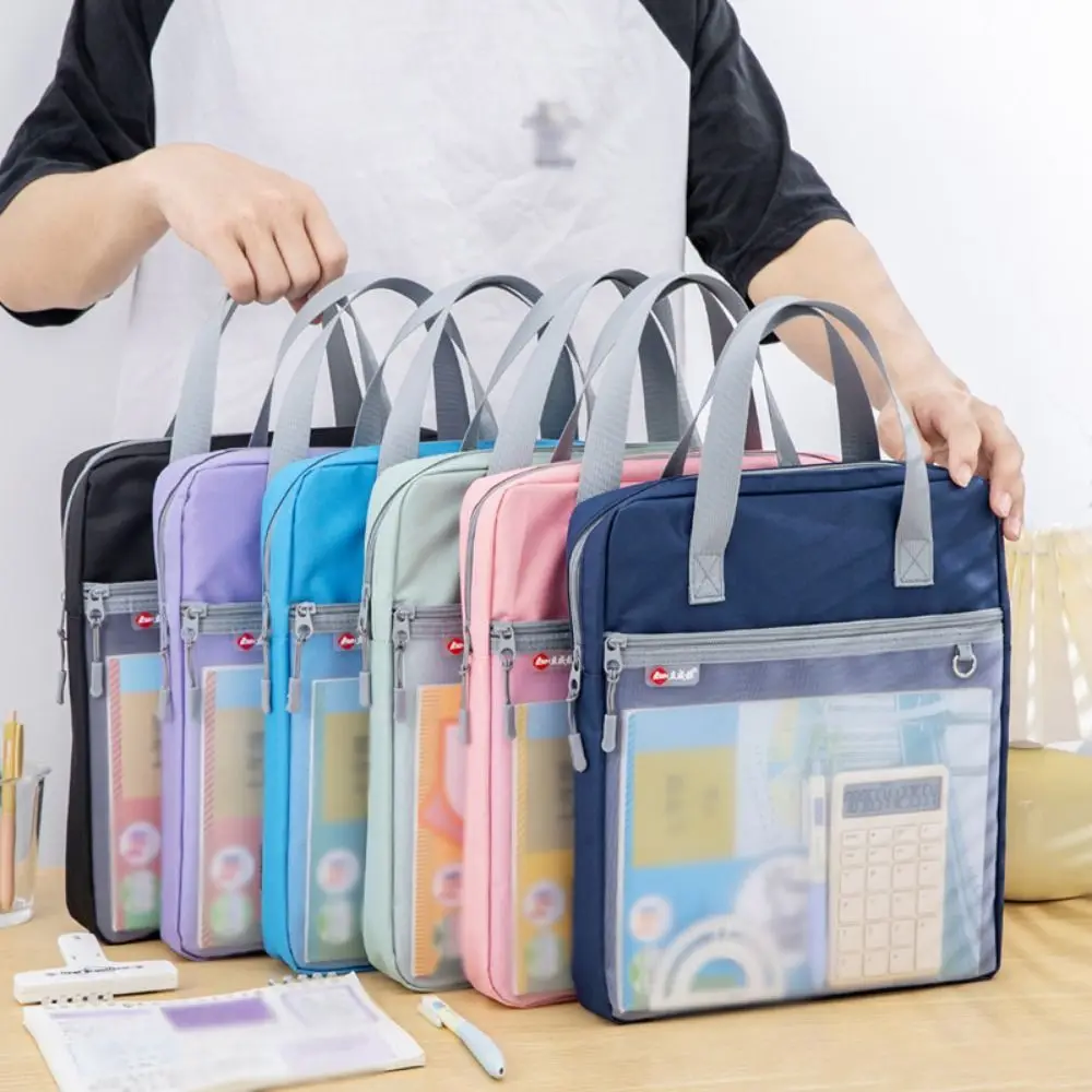 

Portable Book Storage Bag Handheld Large Capacity Art Storage Bag Zipper Dustproof A4 File Organizer Artwork Storage Bag