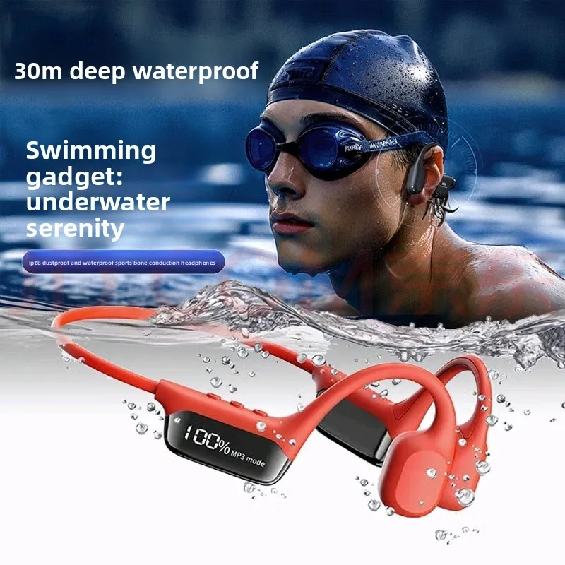

S10 bone conduction, Bluetooth headset, new ear-hanging waterproof IPX8 swimming headset underwater professional
