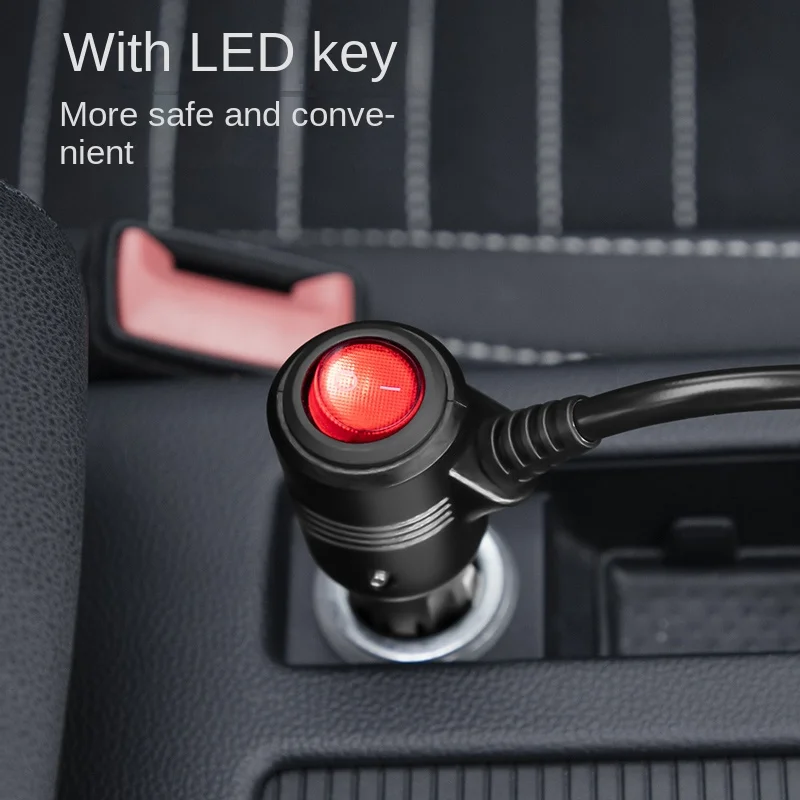 3 in 1 Socket 180W Car Cigarette Lighter Splitter 12V 24V Fast Charger Phone Power Adapter 2 in 1  for Car DVR GPS Dashcam