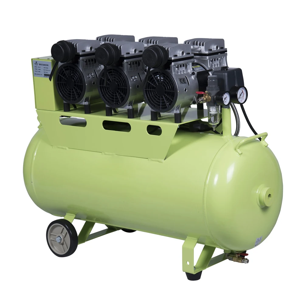 Medical Equipment Oilless Portable  Air Compressor for Clinic 2400W 90L