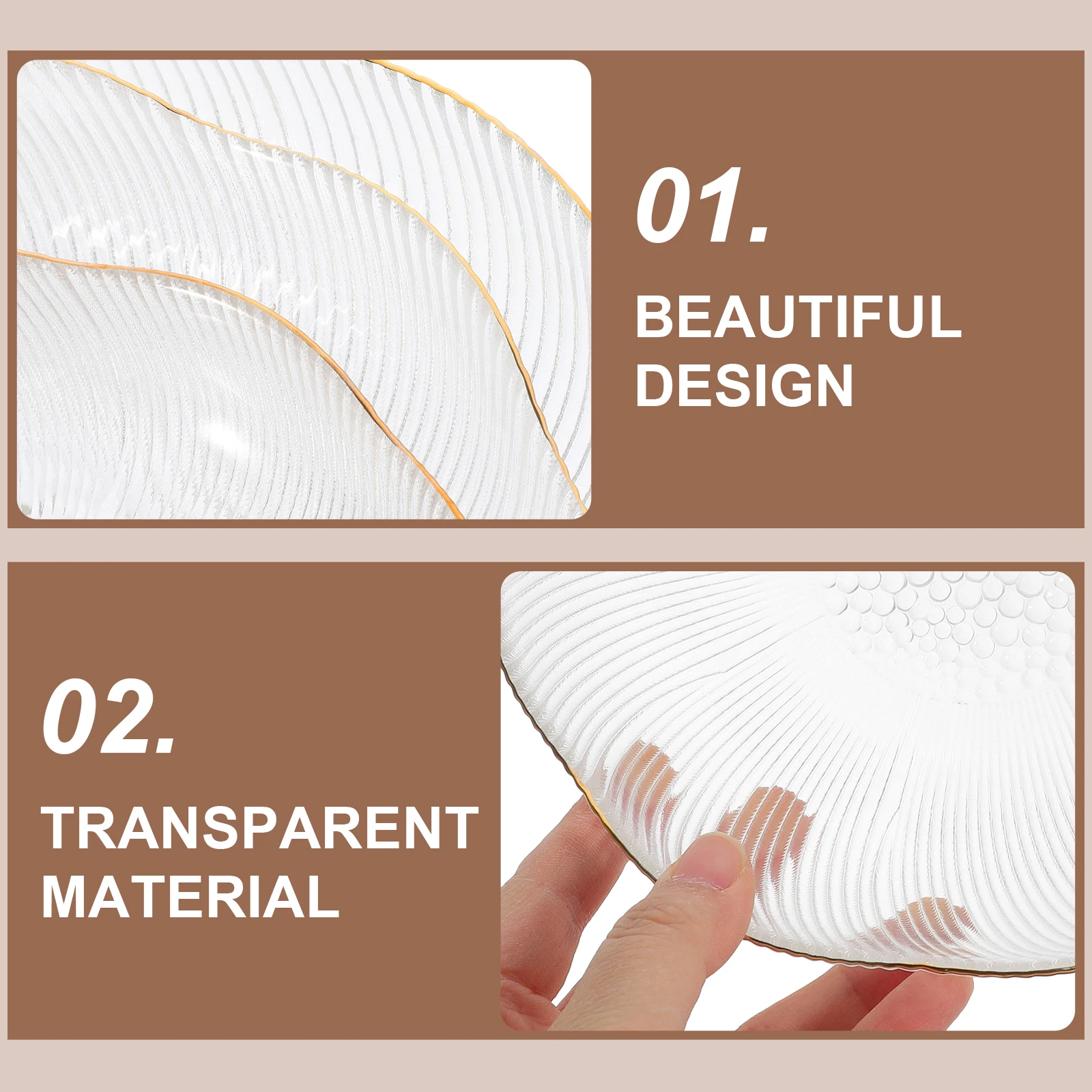 

3 шт., набор стеклянных подносов, гладкая поверхность, еда, конфеты, десерт, фрукты, сервировочные тарелки, органайзер для ювелирных изделий