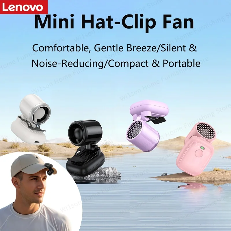 

Lenovo Clip Cap Fan Mini Portable Outdoor Small Fan Desktop Dual-use 1200mah Three Level Strong Wind Summer Cooling Artifact