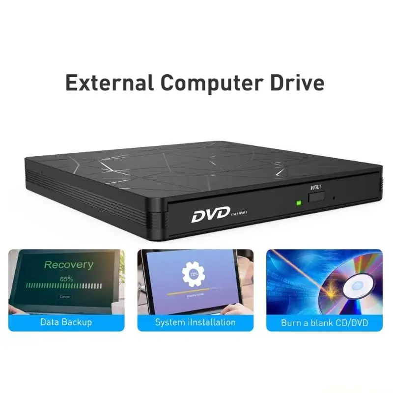 M5TD External Disc Drive Reader USB Type C Opticaled Disk Reader For PC Laptop