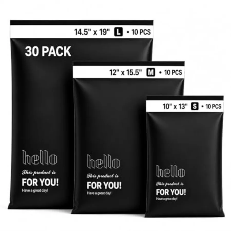 

Poly Mailers 30 Pack Multi Size Shipping Envelopes 10x13 12x15.5 14.5x19 in Professional Waterproof Tear Proof Self Seal Opaque