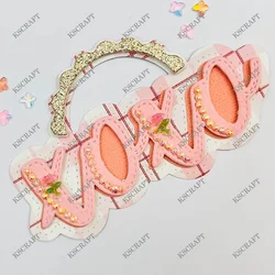 KSCRAFT XOXO 가방 토퍼 커팅 다이 스텐실, DIY 스크랩북 장식 엠보싱, DIY 종이 카드