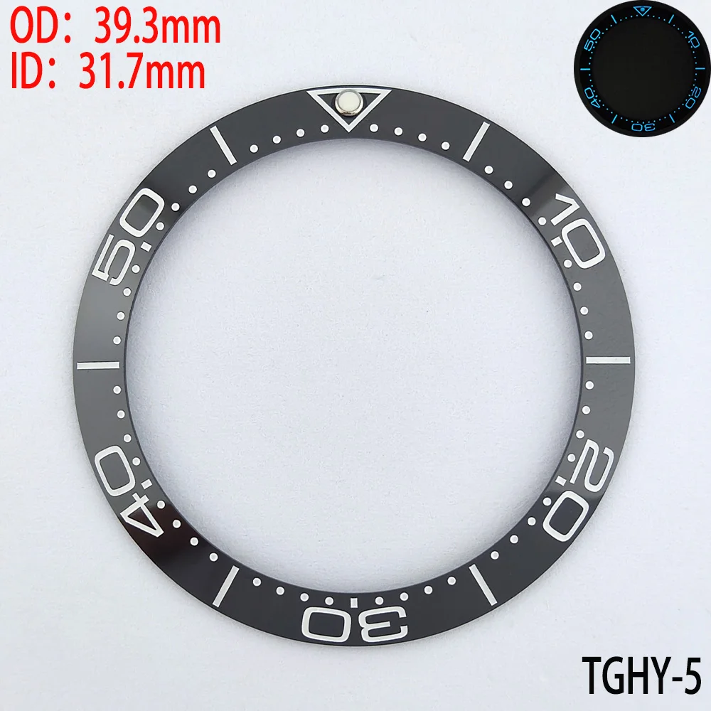 OD：39.3mm ID：31.7mm TGHY1-6 Watch Bezel TAG Sloping Luminous Watch Ring Ceramic Bezel Insert Replacement of Watch Accessories