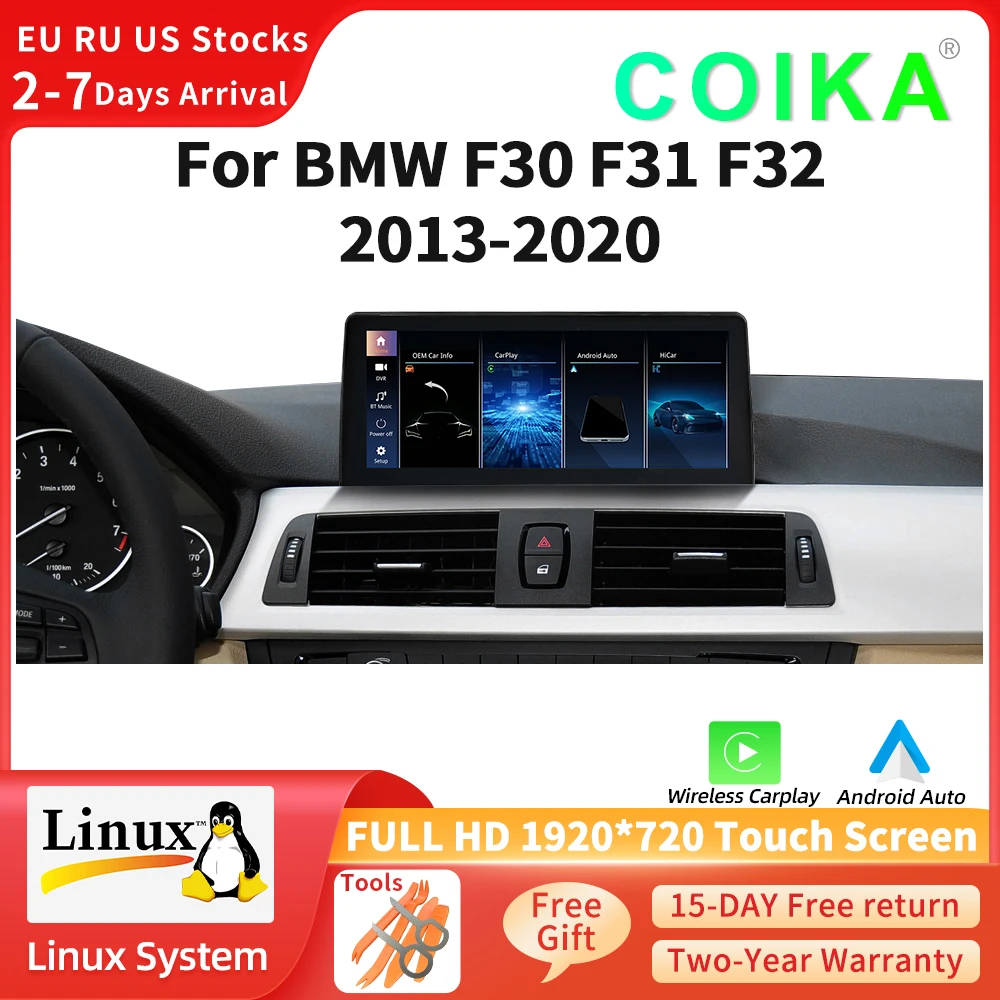 COIKA Car Multimedia Player For BMW F30 F34 F36 F20 F22 F23 2012-2016 Touch Screen Wireless Carplay Auto HD 1920*720