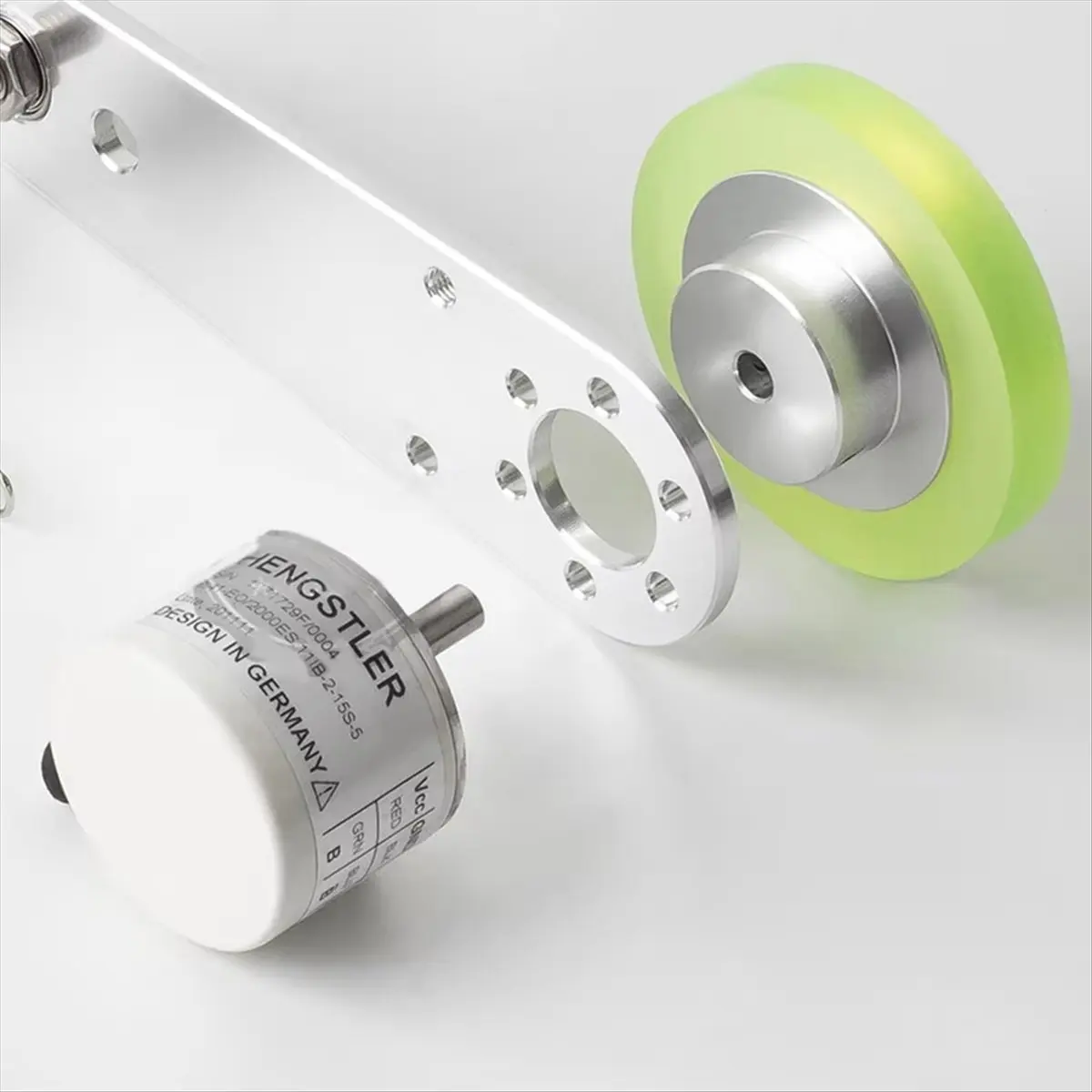 Encoder Bracket Aluminum Polyurethane Industrial Encoder Wheel Measuring Wheel 40mm Aluminum Encoder Mounting Bracket