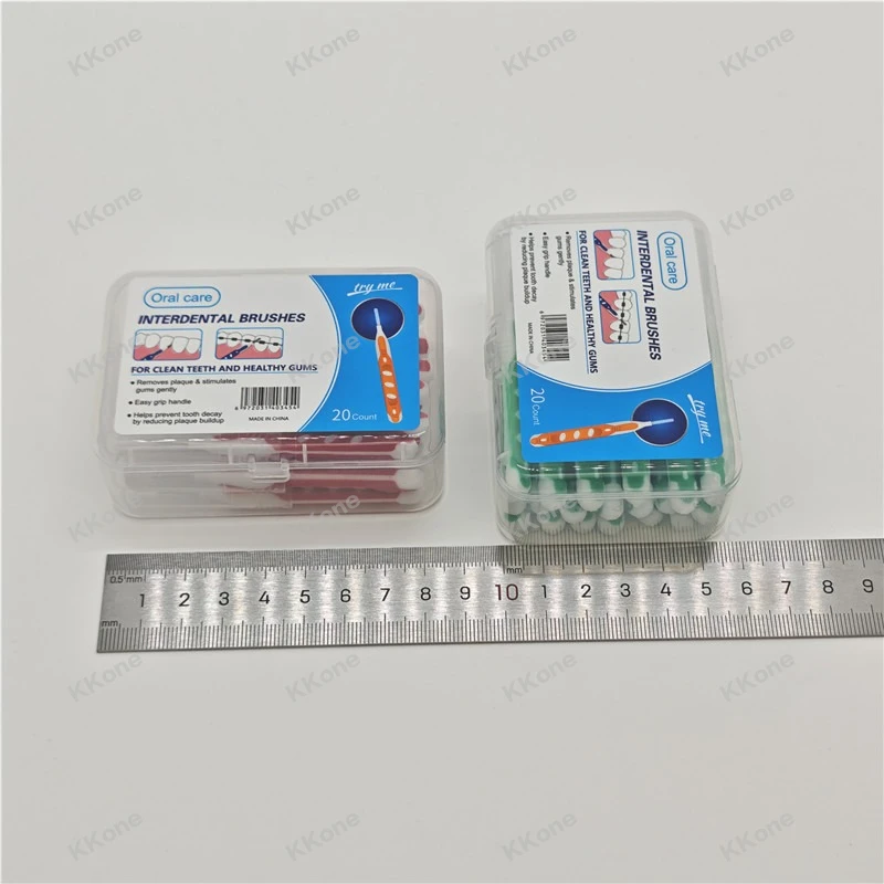 10 x 20Pcs/Pack Dental Soft Bristle Interdental Brush Stainless Steel Wire Comfort Grip Individual Cap For Oral Hygiene