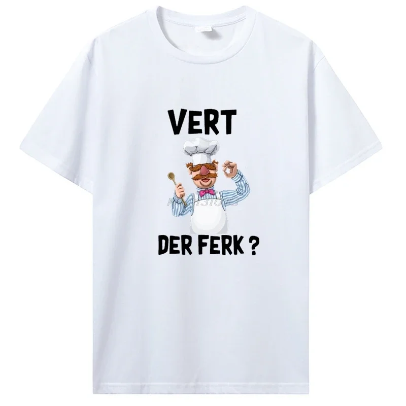 New Vert Der Ferk Swedish Chef The Muppet Show T-shirt Leisure Fitness T-shirt Top T-shirt Women's Clothing Large T-shirt