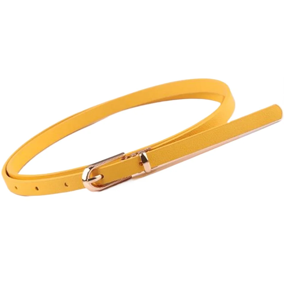 

Yellow Leather Dress Belt Woman Belts for Dress Candy Color Red Brown PU Waist Thin Women's Belt Narrow Strap Navy White Gray