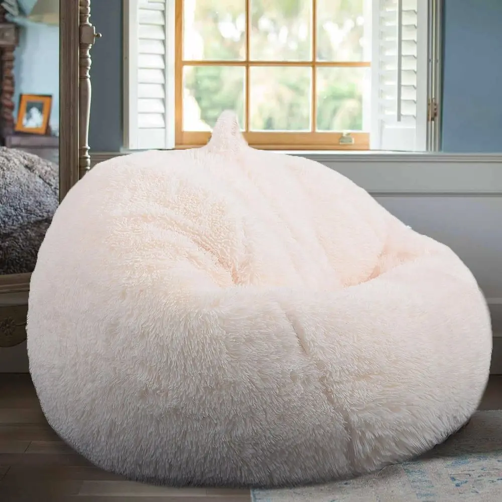 

luy Stued Animal Storage Bean Bag Chair Cover (No iller), aux ur Comy Bean Bag Cover or Organizing Plush Toys or Textile, or Adu