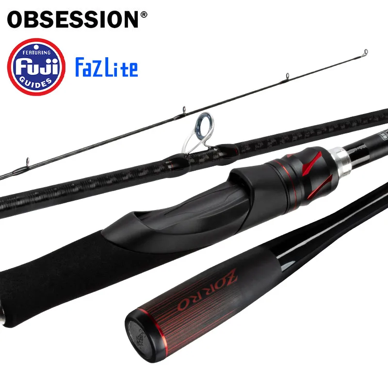 OBSESSION 1.98m2.03m2.08m2.13m Casting Spinning Fishing Rod 2 Section M ML Fuji Guide Ring High-sensitivity Crossed Carbon Cloth