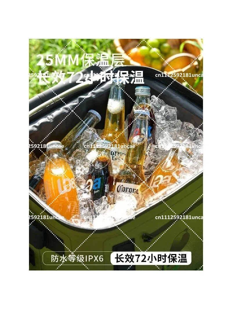 Large Capacity Insulated Cooler Bag for Camping, Portable Car Refrigerated Takeaway Box, Delivery Thermal Bag view 2