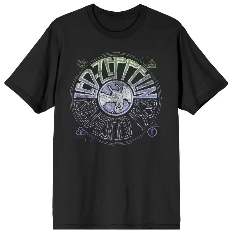 2026 Led Zeppelin Grafik-Baumwoll-T-Shirt für Herren, Kurzarm, Unisex, Oversize, Beliebter Tagesstil, Streetwear V Y2K – Detail 5