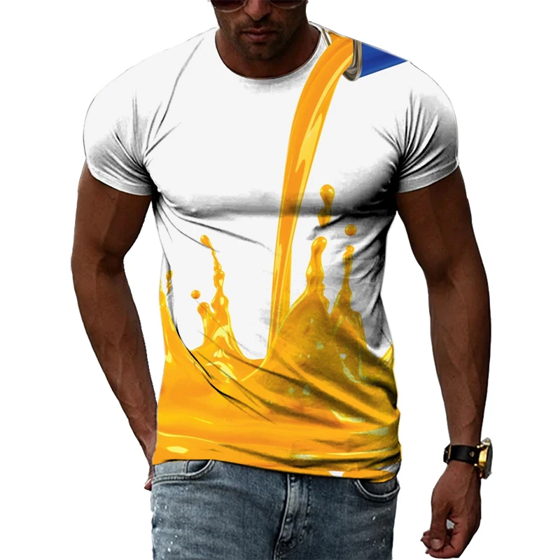 

Personality Interesting Creative graphic t shirts men Casual Hip Hop Street Style Tees 3D Fashion Graffiti Printing Short Sleeve