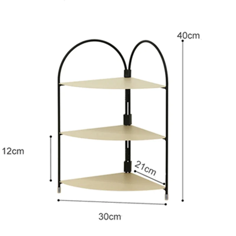 

3 Layers Foldable Metal Shelf Corcer Storage Racks Desk Organizing for Make Up/Perfume/Candle Holders Useful Home Things