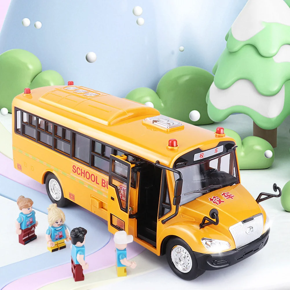 Children’s Toys Sound and Light School Bus Educational Plaything Kids Baby Yellow Model