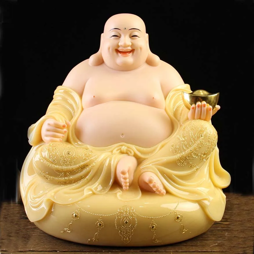 Southeast Asia High grade jade gidling Maitreya buddha God of wealth All-powerful statue home shop bring good luck