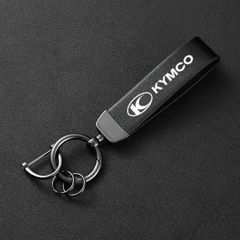 For Kymco Xciting 300 Downtown 125I 200I 300I 350I Xtown 125 Accessories High-Grade Leather Motorcycle Keychain Holder Keyring - view 2