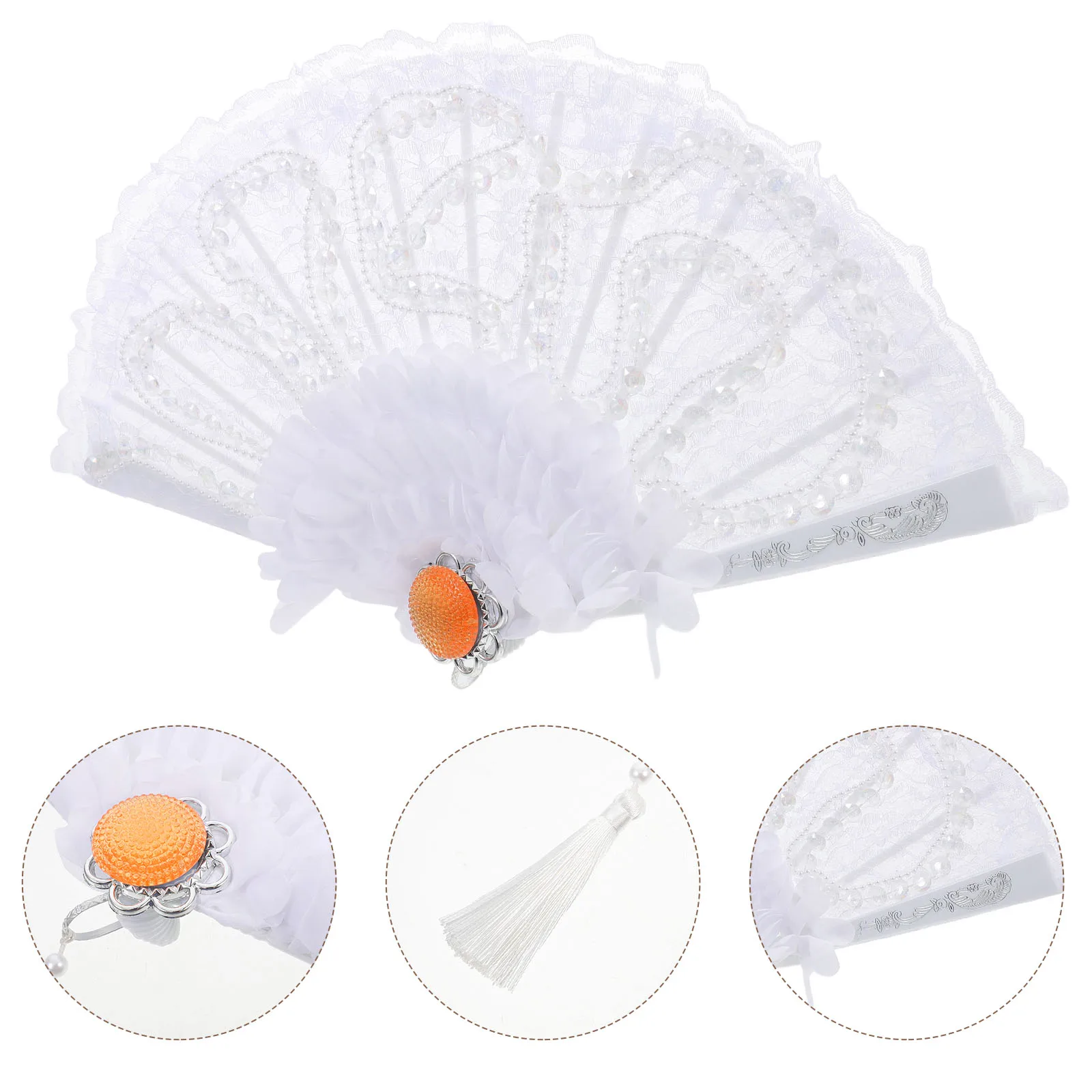 

Elegant Bridal Plume Decorative Folding For Wedding Party Performance Fan For Women Masquerade Festival Prop Handheld