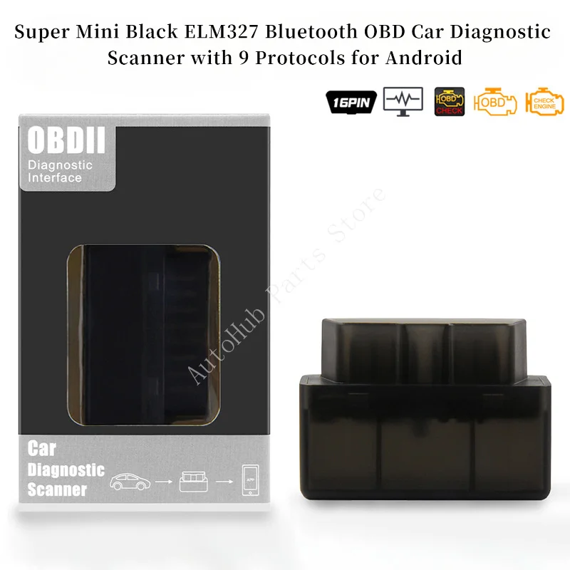 

Супер мини-черный ELM327 Bluetooth OBD автомобильный диагностический сканер с 9 протоколами для Android