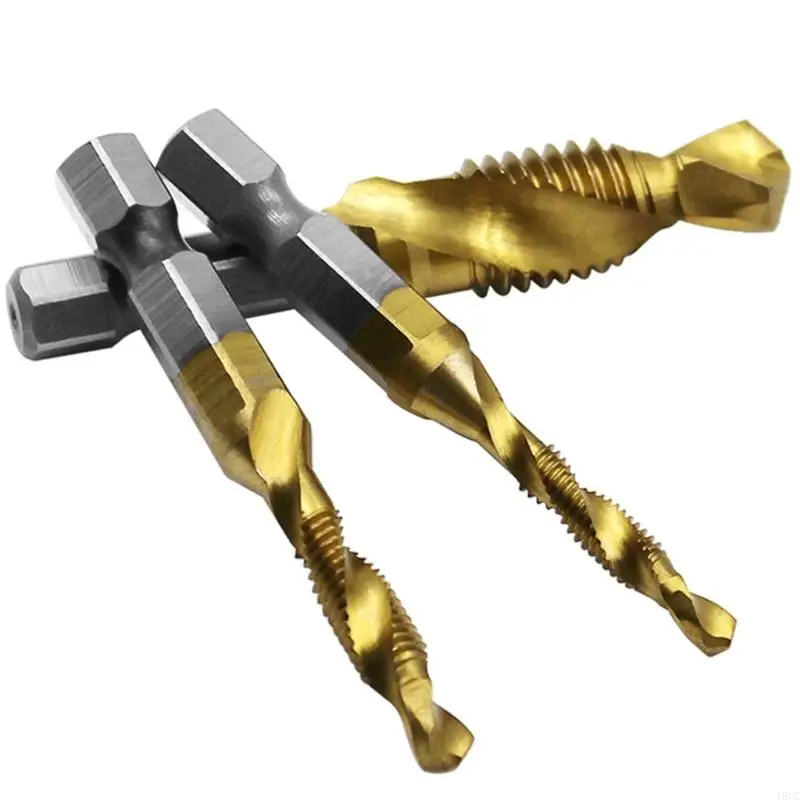 T8UC 4341 Plated Long Shank Tap Set (6pcs) High Speed Steel Drill BitsM3x0.5 M4x0.7 M5x0.8 M6x1 M8x1.25 M10x1.5