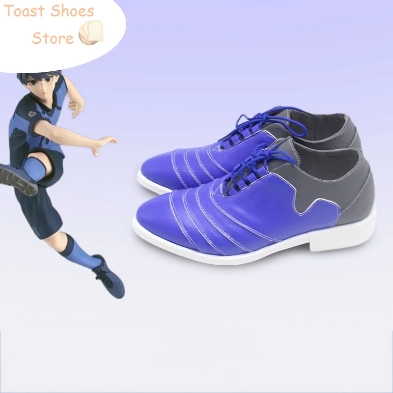 Anime BLUE LOCK Cosplay scarpe Isagi Yoichi Chigiri Hyoma PU scarpe in pelle Halloween Carnival Boots Costume Prop