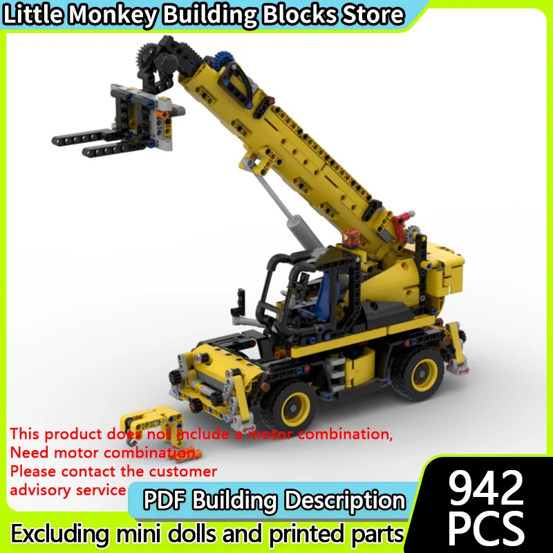 City Car Model MOC Building Bricks Classic Roto Telehandler Modular Technology Children Holiday Gifts Assemble Toys Suit