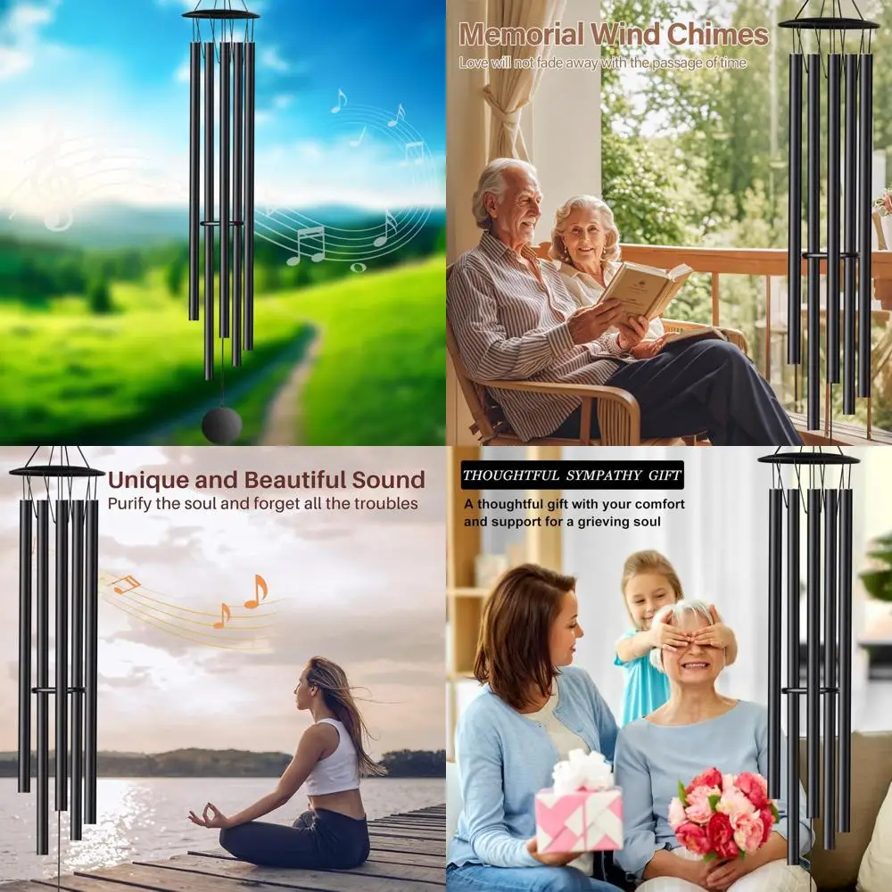 

Large 68-Inch Deep Tone Wind Chimes - Home and Garden Decor, Perfect Gift for Mom and Grandma, Sympathy Memorial for Loss of Lov