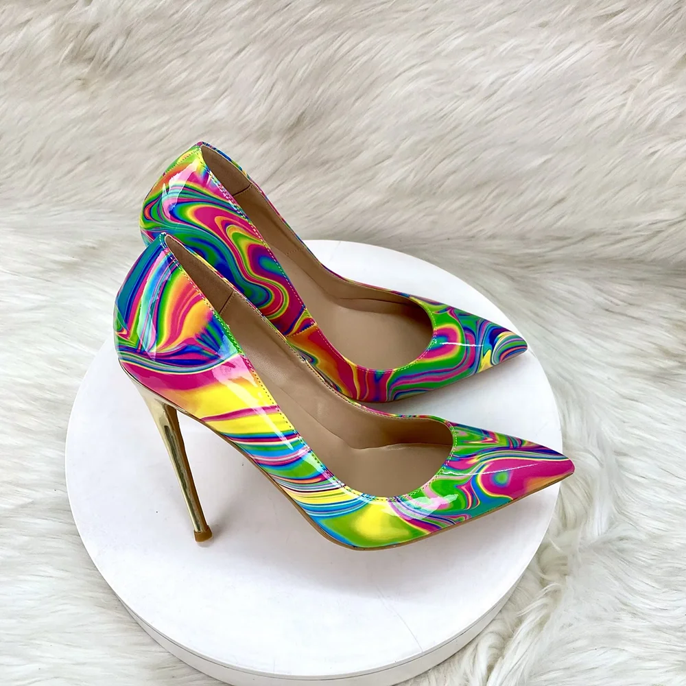 Sexy Multicolor Pointed Toe 8/10/12CM High Heels low-cut Stiletto Pumps Women Elegant Party Wedding Evening Club Dress Shoes