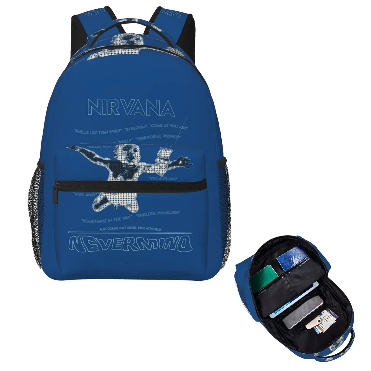 Band Nirvana In Utero Album Student Backpack School Bag Hiking Travel Daypack for Boys Girls Fashion Bookbag Shoulder Bags