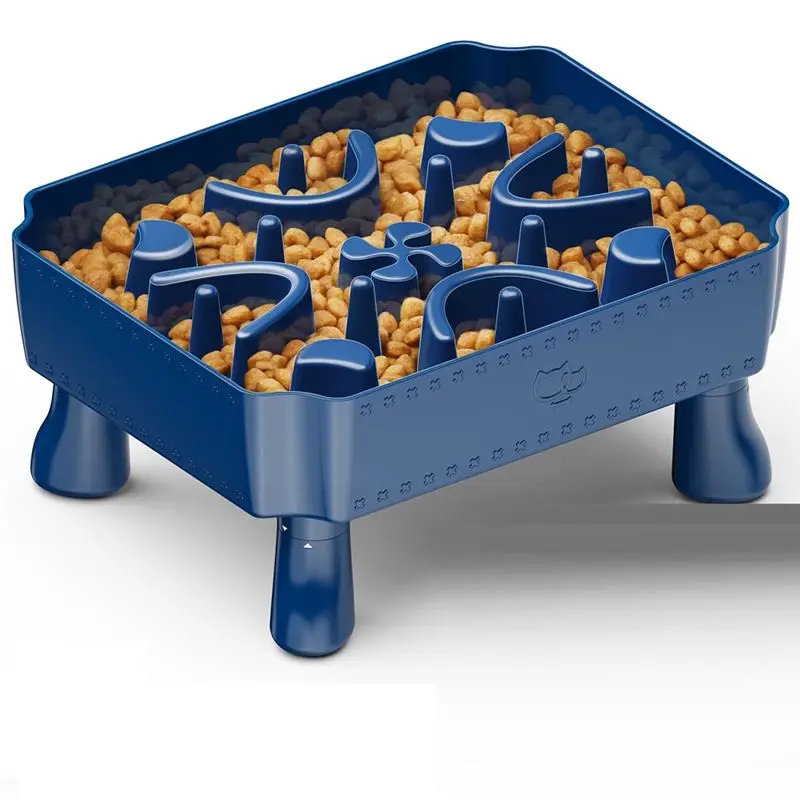 Gen Basic Slow Feeder Dog Bowls,2 In 1 Dog Puzzle Slow Feeder For Large Breed, Maze Elevated Dog Food Bowl Anti-Choking
