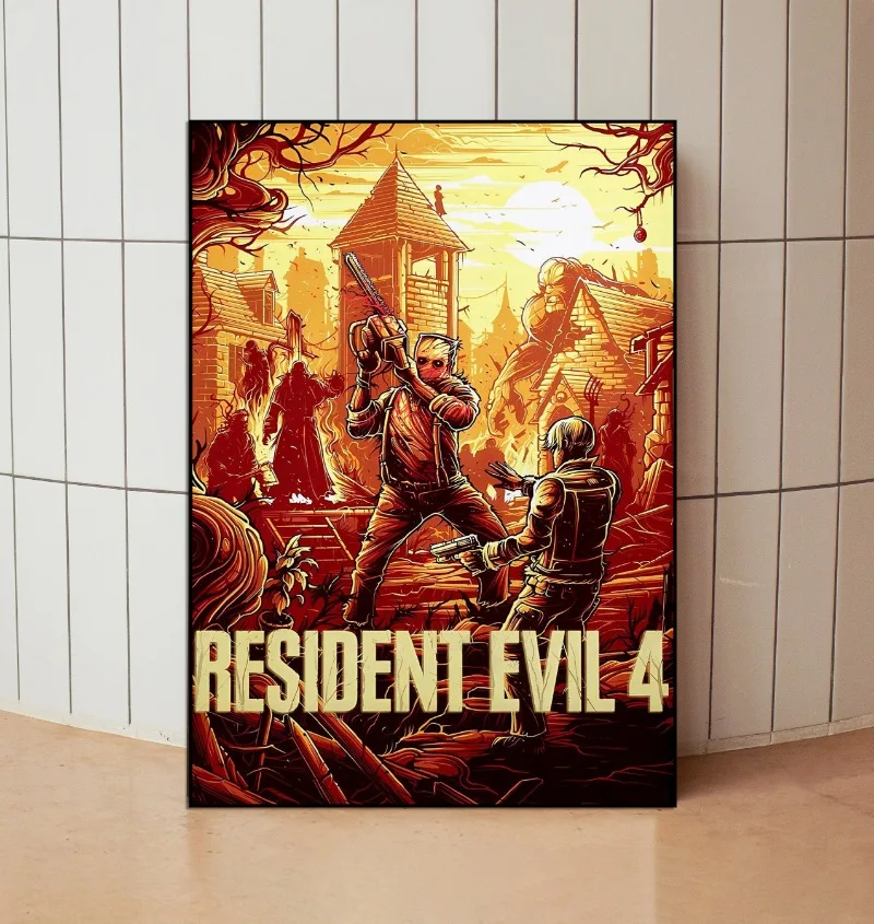 Game Resident Evil 4 Series Poster Print Canvas Art Pictures Home for Living Room and Bedroom Wall Decor Frameless Painting
