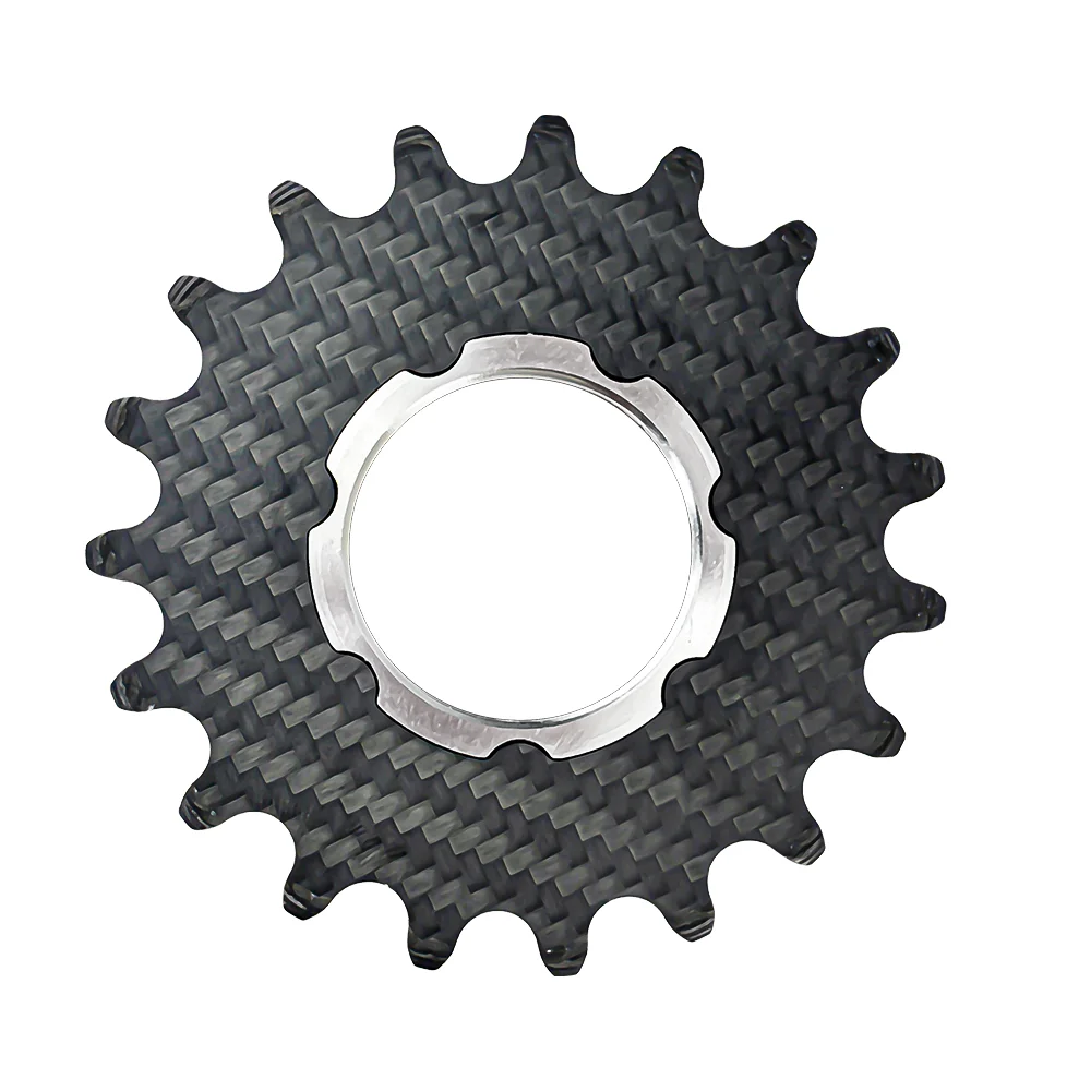 BALUGOE Fahrrad-Schwungrad mit festen Zähnen 15T-20T, Einstufiges Rennrad-Schwungrad aus Carbon, 1/8" dicke Zähne – Detail 7
