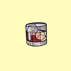 Cube Enamel Pin Strong Wine Brooch Backpack Clothes Lapel Delicious Drink Jewelry Gift for Alcoholic Drinker Whisky with Ice