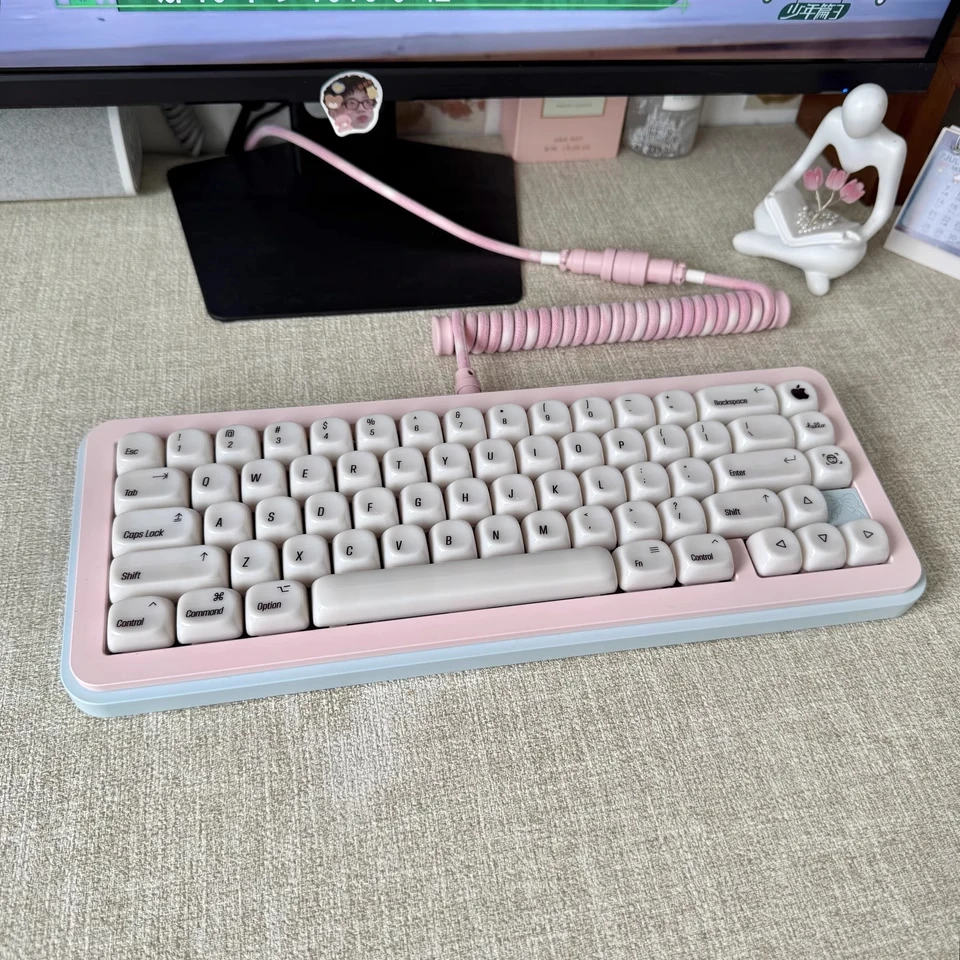 MAC Theme Keycaps Set Ceramic Feel PC Keyboard Caps Custom MOA Profile Keycaps for Mechanical Keyboard Accessories MX Switches