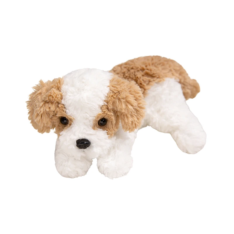Niedlicher echter lockiger Hund Bichon Hund Plüschtier Kawaii Cartoon Plüschtiere Mädchen Geburtstag Freundin Weihnachtsgeschenk 32-48cm
