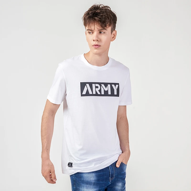 HELLEN&WOODY Mens Fashion Casual Letter Printing Short Sleeved T-shirts Loose Crew-neck Luxury Clothing