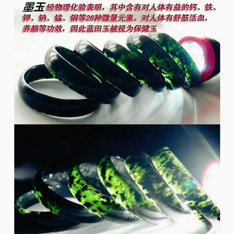 Natural Dark Green Jade Bracelet Medicine Stone Female Jade Bracelet Accessories Bangles for Women Bangle Bracelet