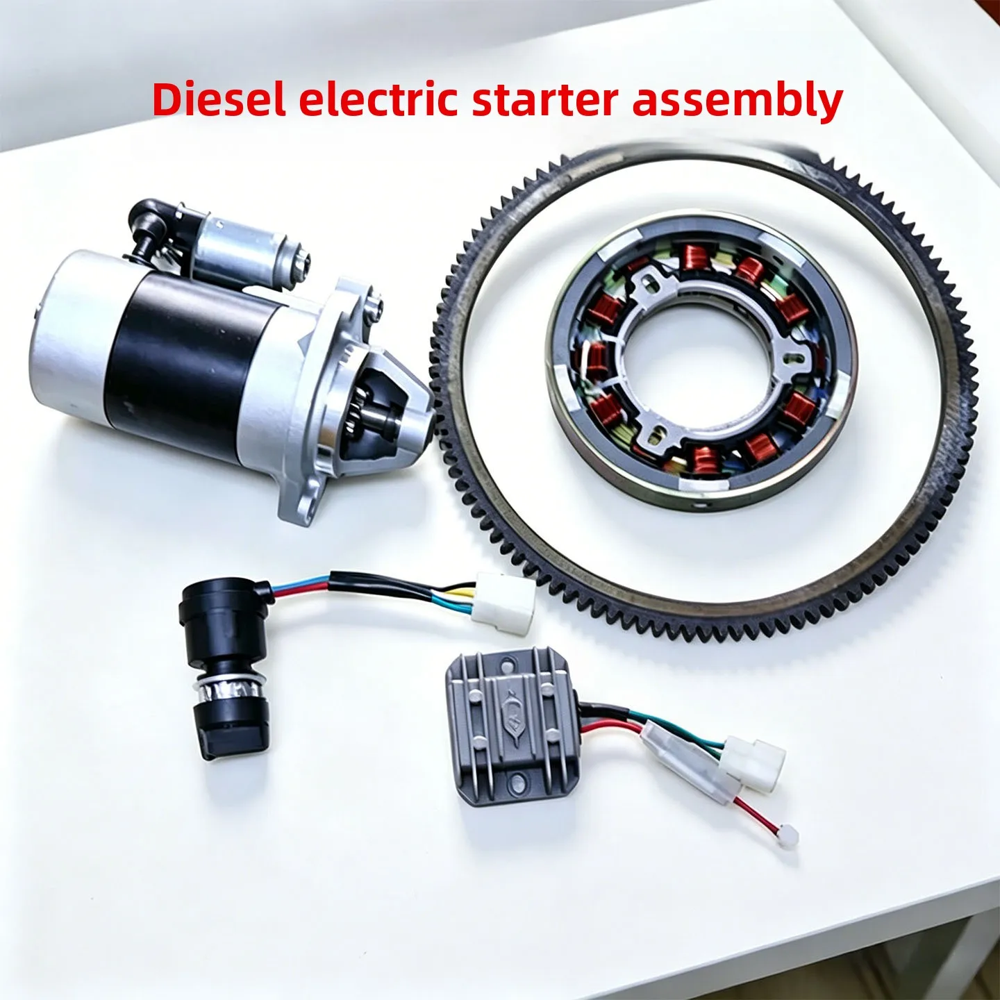 Diesel Engine Starting System Accessories Flywheel Ring Gear Motor Coil Regulator Power Switch Replacement Parts