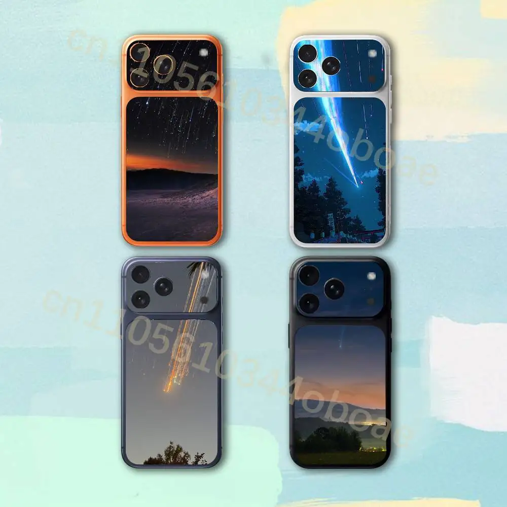 

Beautiful Meteor For iPhone 17pro,17pro max Carmere and Back Cover Decal Wrap Skin Colorful Rear Protective Sticker Film