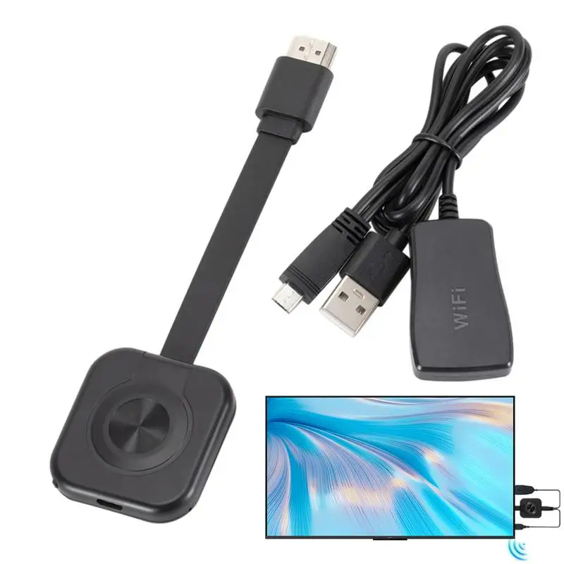 Wireless WiFi Display Dongle Screen Mirroring Adapter HDMIs Smart Phone Screen Projector For Entertainment Demos Music Games