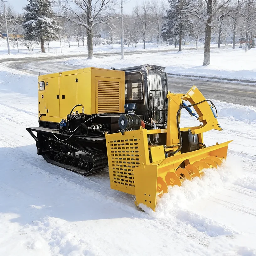 2000w Sidewalk Snow Sweeper Machine 9m Throwing Distance Hand Held Small Snow Plow