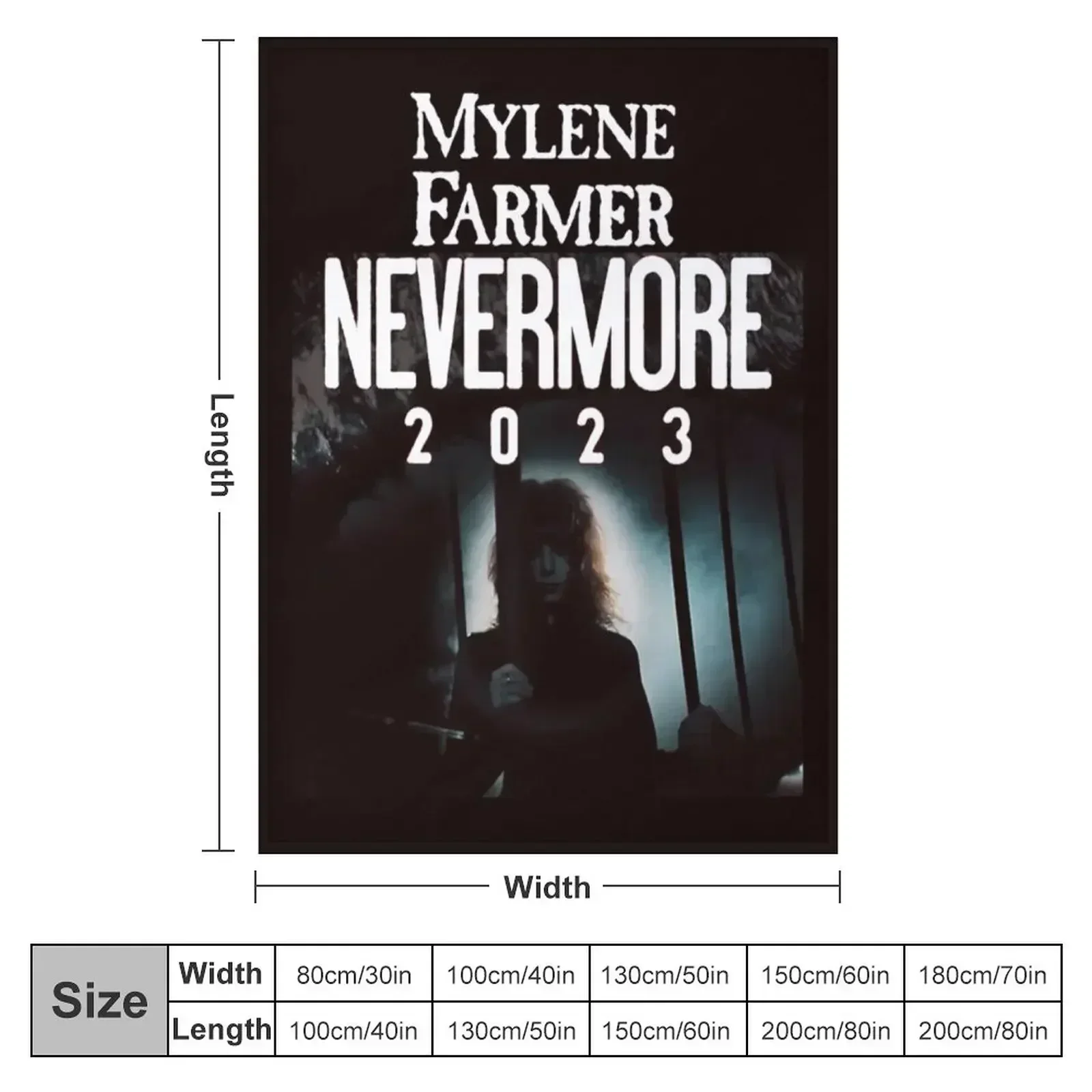 MYLENE FARMER NEVERMORE DARK 2023 Throw Blanket couch cozy soft plush fuzzy picnic outdoor blanket