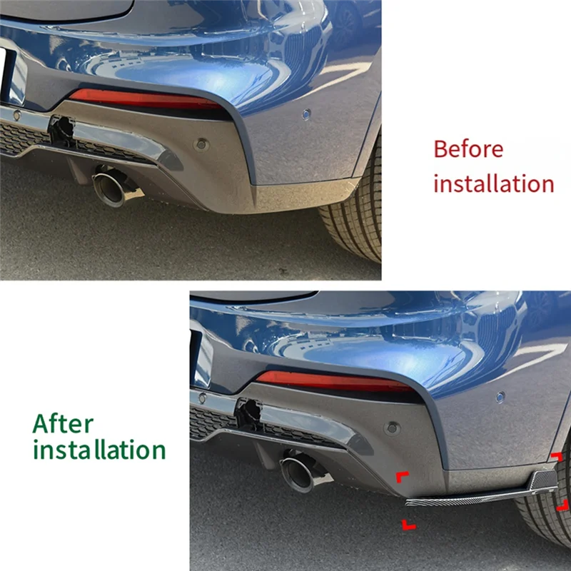 

Car Rear Bumper Lip Diffuser Splitter Bumper Winglet Apron Spoiler Carbon Fiber Forbmw X4 G02 M Sport 2018-2021
